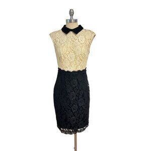 Sandro Ferrone collared lace panel dress Size 42 US 4 6
